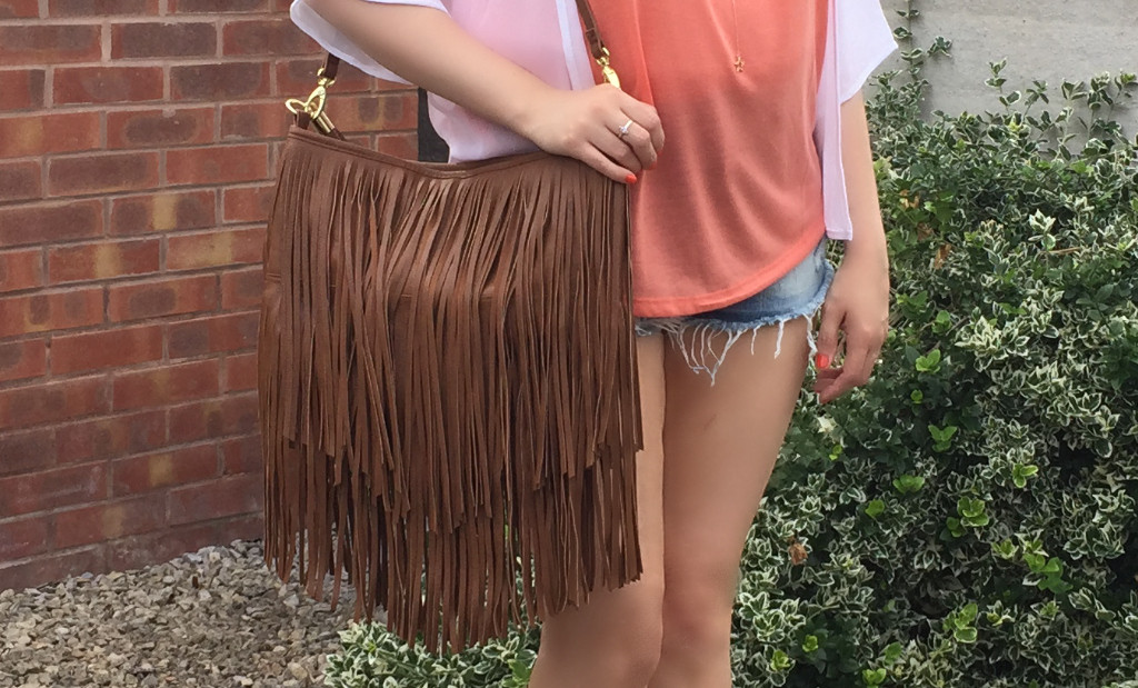 H&M Brown Fringed Shoulder Bag