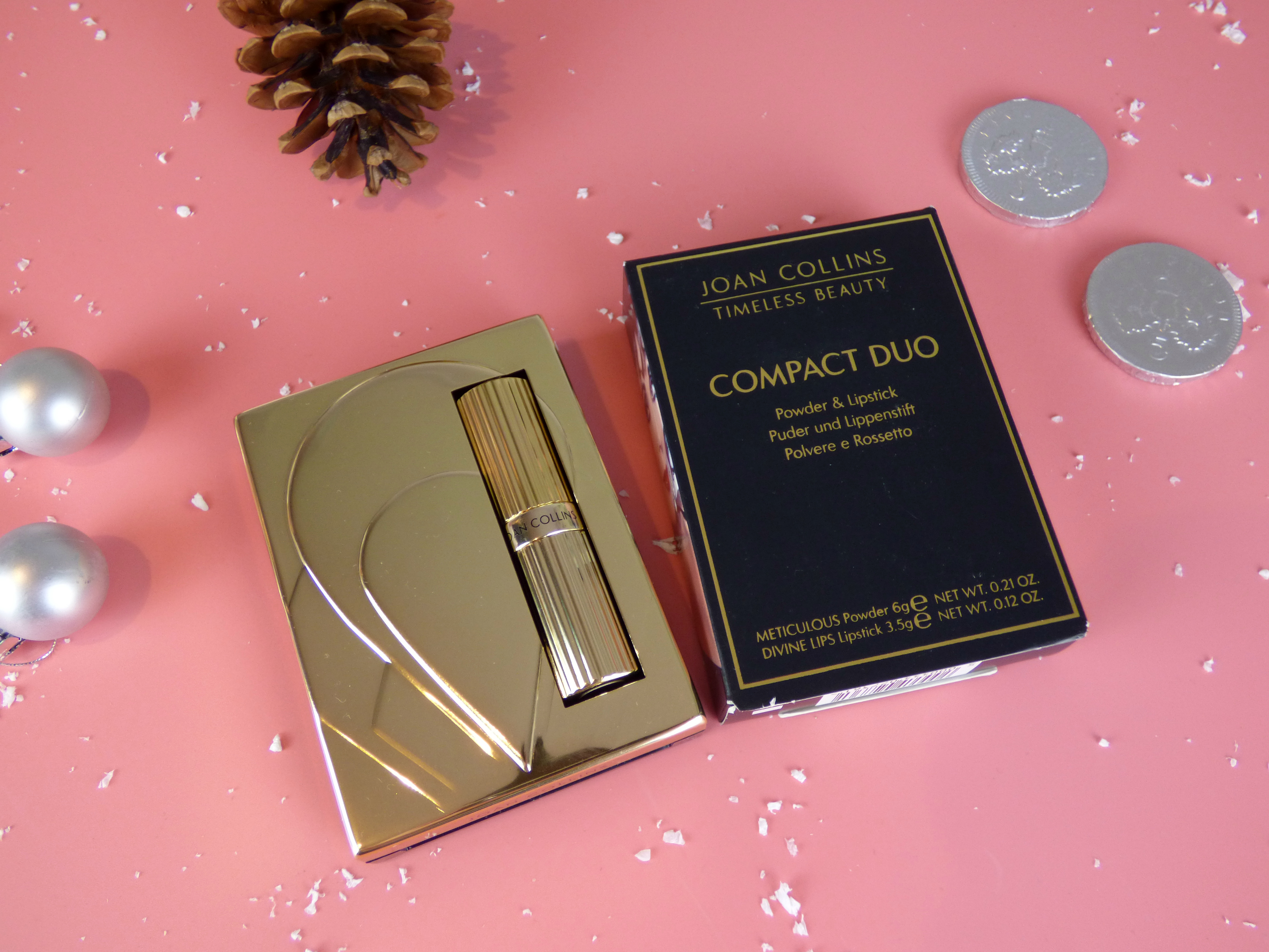 Joan Collins Timeless Beauty Lipstick & Powder Compact Duo