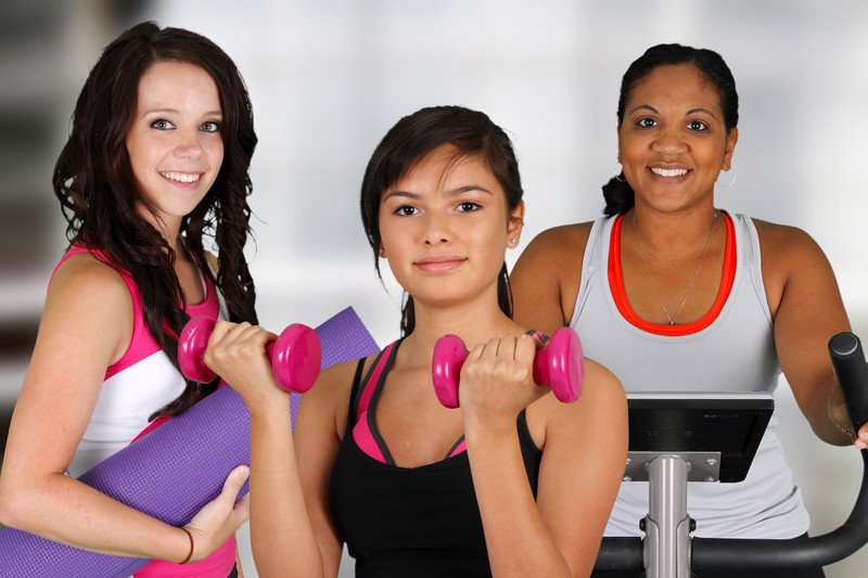 3 women preparing to exercise