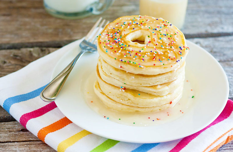 Doughnut Pancakes with Doughnut Glaze Doughnut Pancakes with Doughnut Glaze