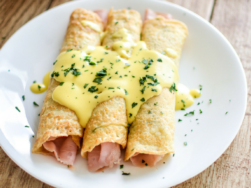 Savoury Herb Crepes with Hollandaise Sauce Savoury Herb Crepes with Hollandaise Sauce