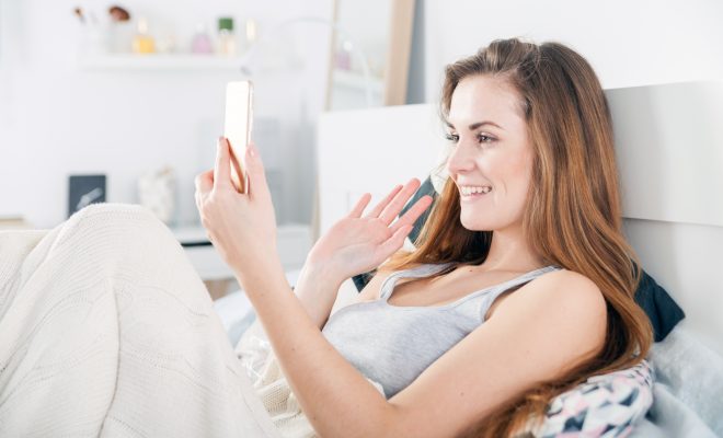 Young woman getting to know someone on Facetime