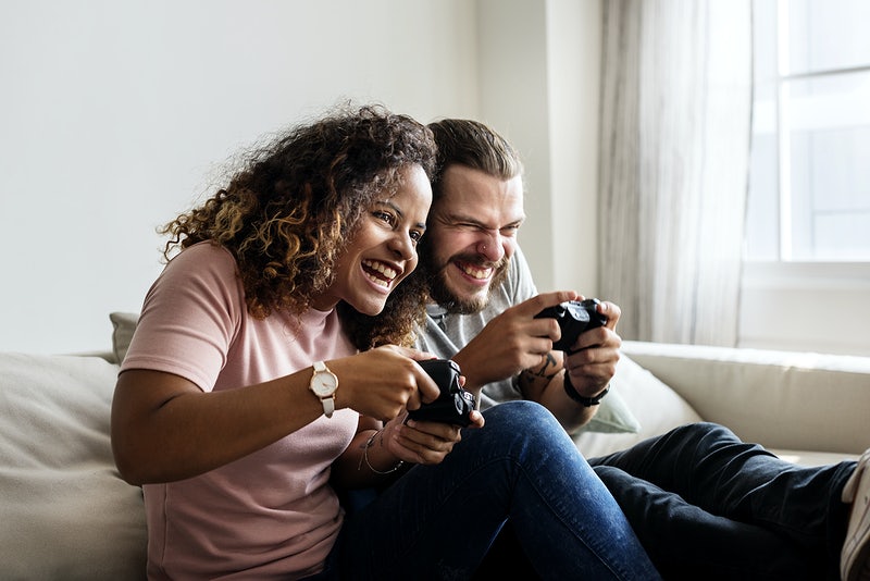 Couple playing video games